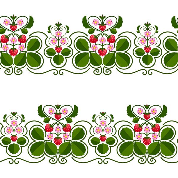 بافت های بدون درز با زیور آلات ساخته شده از گل میوه ها و برگ توت فرنگی در سبک ویکتوریا