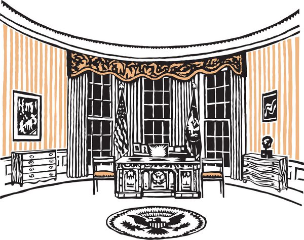 دفتر بیضی رئیس جمهور ایالات متحده در خانه سفید
