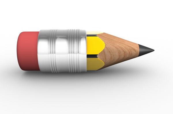 مداد در پس زمینه سفید این یک تصویر رندر 3d است
