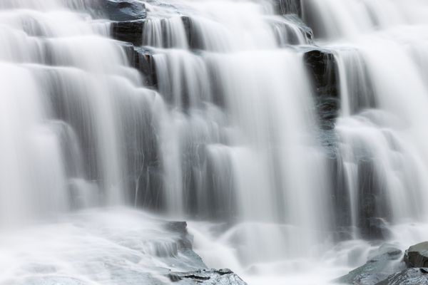 Landscape of Bond Falls captured with motion blur Michigan