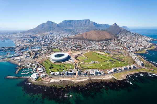 نمای کلی هوایی از کیپ تاون آفریقای جنوبی