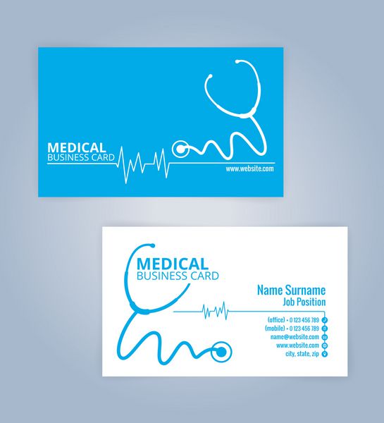 آبی و سفید مدرن کسب و کار بهداشت و درمان کارت پزشکی قالب تصویر برداری 10