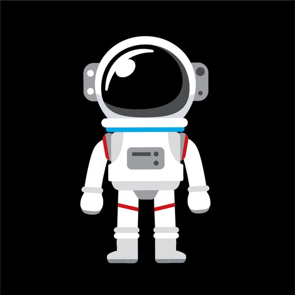فضانورد برداری فضای کیت جدا شده بر روی زمینه سیاه