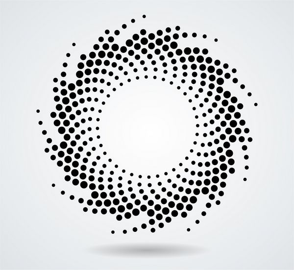 نقاط halftone در شکل دایره ای آرم گرد قاب بردار نقطه عنصر طراحی