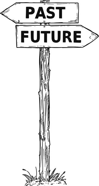 علامت مسیر مسیر کشیده روبرو کشیده شده با دو پرش به سمت چپ و راست به عنوان راهنمای تصمیم قبلی یا آینده است