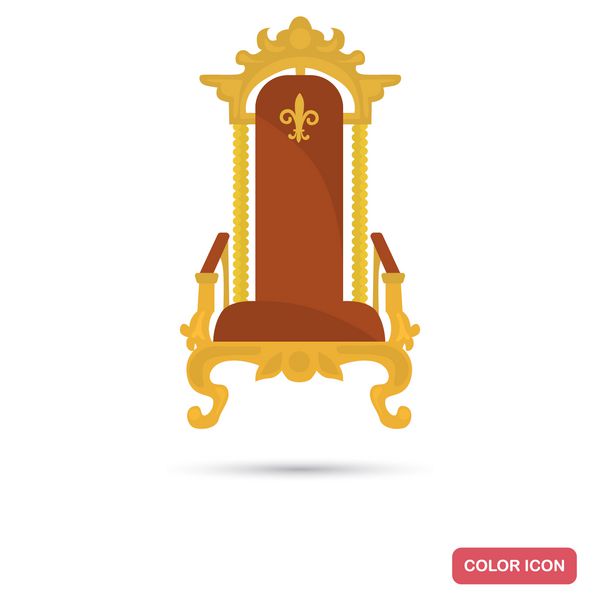 تخت پادشاه رنگ آیکون صاف برای طراحی وب و تلفن همراه