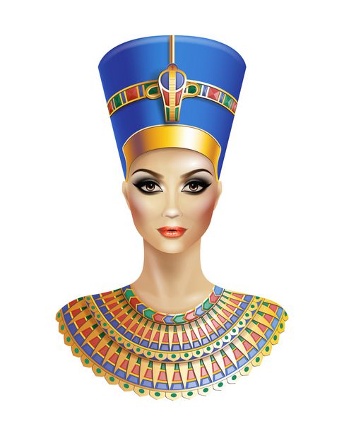 ملکه مصر Nefertiti جدا شده بر روی زمینه سفید