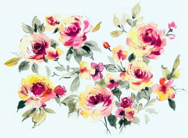 گل پر از عاشقانه برگ و گل طراحی هنری است