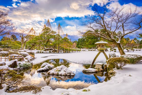 Kanazawa Ishikawa ژاپن زمستان باغ