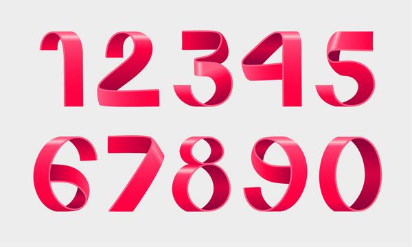 بردار اعداد تاشو کاغذ فونت اسکریپت قرمز بردار فونت مقاله مدرن سبک حروف الفبا شماره 3d مجموعه طراحی عناصر آرم جشن