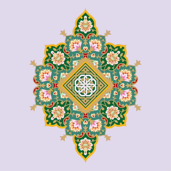 مرزی گل عربی طراحی اسلامی سنتی