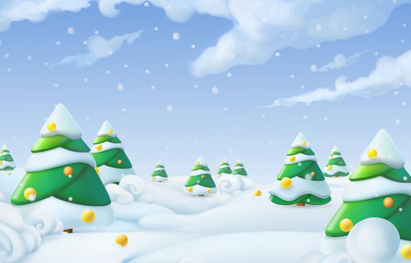 پس زمینه کریسمس زمستان 3D 3D تصویر برداری