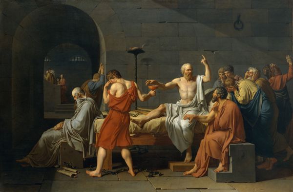 مرگ سوکراتها توسط ژاک لوئیس دیوید 1787 نقاشی نئوکلاسیک فرانسوی روغن بر روی بوم سقراط فیلسوف کلاسیک یونان در مورد نوشیدن سم به عنوان قیمت حفظ bel