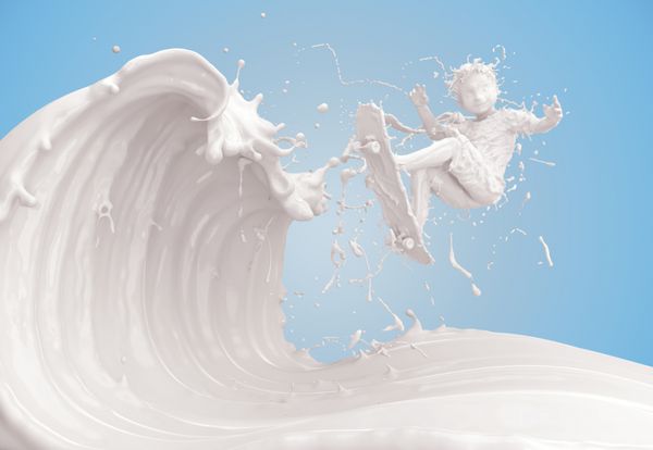 Splash of milk in form of Boy