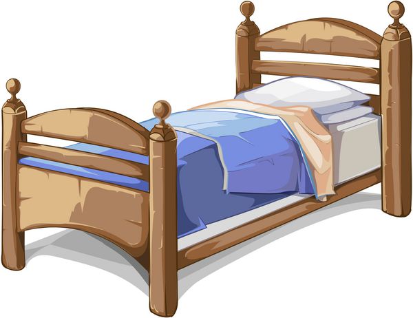 تختخواب چوب در سبک کارتون مبلمان داخلی اتاق خواب راحت تصویر بردار