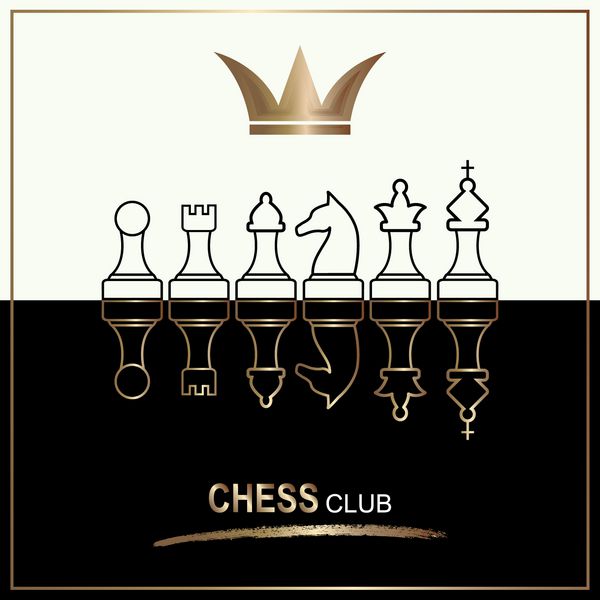 قطعات شطرنج از جمله شاه ملکه رخ تماس با شوالیه و باشگاه شطرنج اسقف آیکون شطرنج شطرنج ارقام نماد و یا نمادهایی ورزش آرم باشگاه شطرنج سبک یکپارچهسازی با سیستمعامل