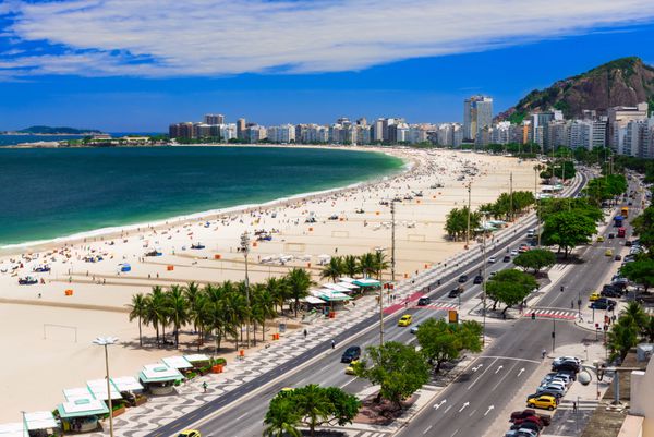 Copacabana ساحل در ریودوژانیرو برزیل
