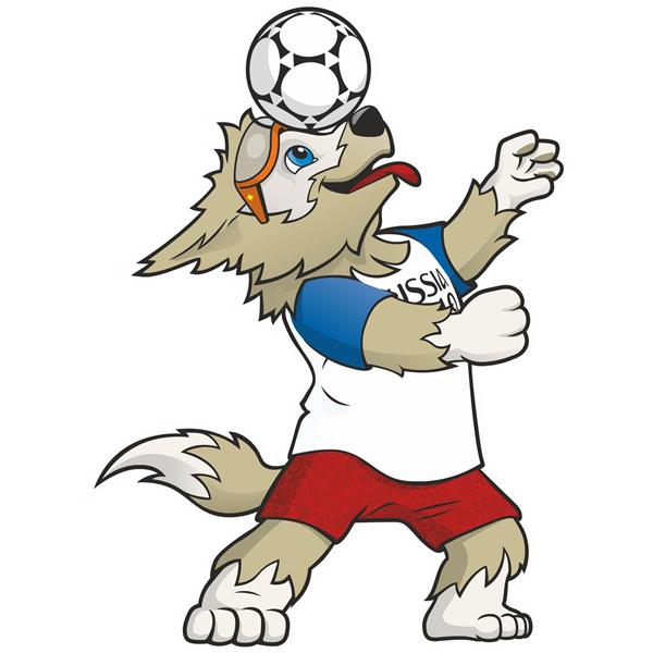 زابیواکا گرگ نماد جام جهانی روسیه 2018 در حال هنرنمایی
