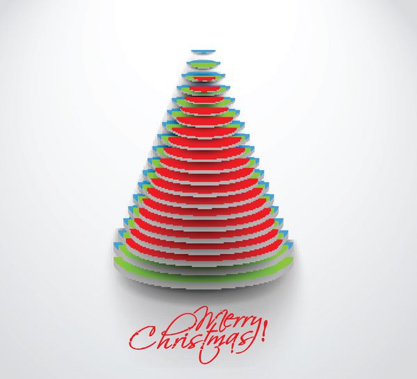 3D درخت کریسمس طراحی تصویر برداری