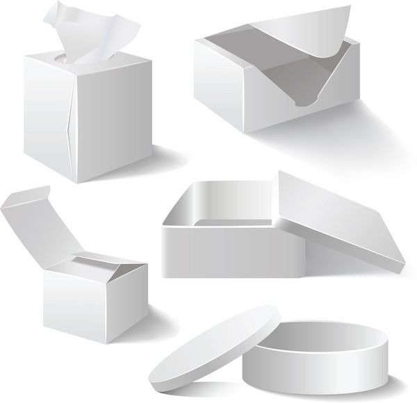 جعبه سفید مجموعه ای جدا شده بر روی سفید