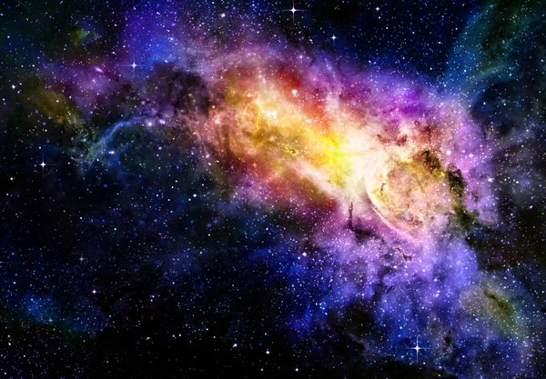 فضایی عمیق خیره کننده نابالک و کهکشان