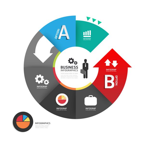 دایره انتزاعی Infographics طراحی قالب سبک حداقل ca