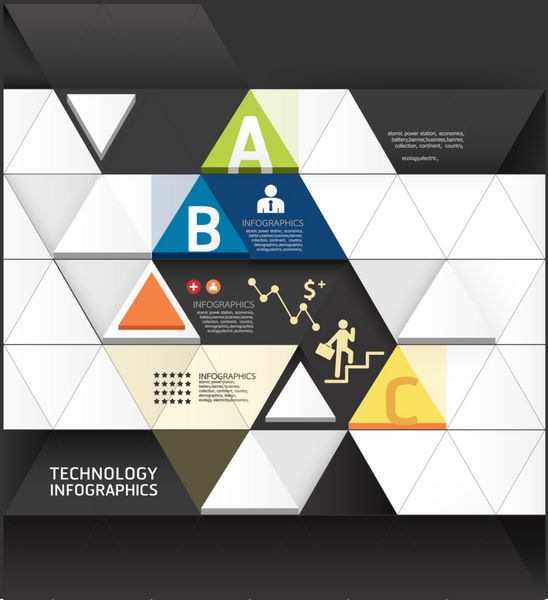 طراحی چکیده Infographics Minimal Triangle shapel style technol