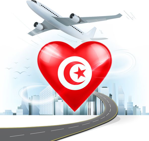 سفر و حمل و نقل با تونس پرچم در قلب