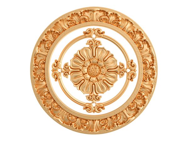 طلا تزئینی در یک پس زمینه سفید جدا شده تصویر 3D