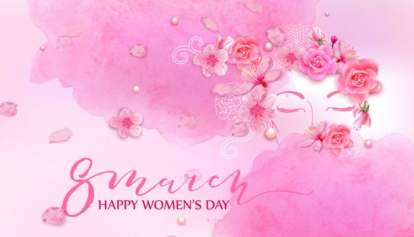 زن زیبا با گل های بهار شکوفه گیلاس پس زمینه گل رز روز مادران 8 مارس زیبایی سبک طراحی مد