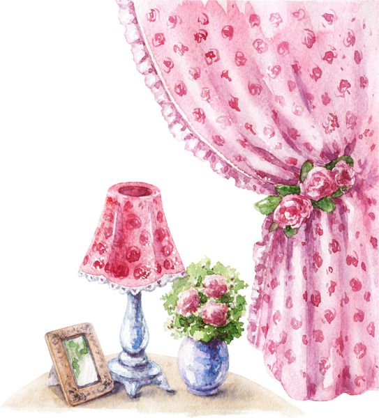 نقاشی آبرنگ دستبند نقره ای صورتی در سبک کتک زدن لامپ های قدیمی گلدان با گل پرنعمت پرنعمت و گل رز جدا شده بر روی سفید