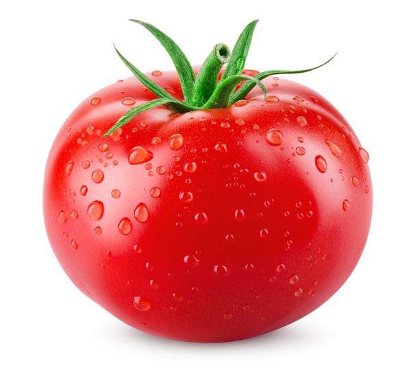 گوجه فرنگی جدا شده است گوجه فرنگی با قطره با مسیر قطع