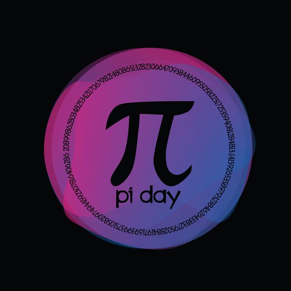 Pi Day جشن سالانه ثابت ریاضی PI کارت تبریک زیبا با بنفش است