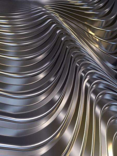 گروه موج سطح چكيده زمينه انعکاسی فلزی تصویر 3d دیجیتال