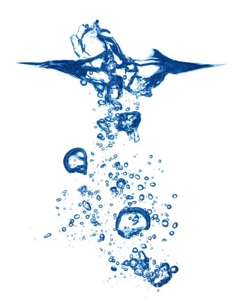 حباب های آب در آبی