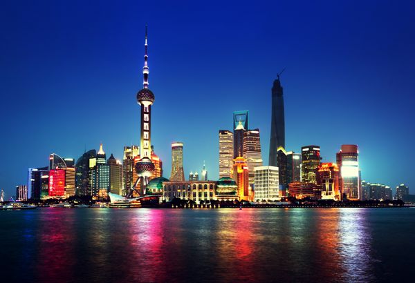شانگهای در شب چین