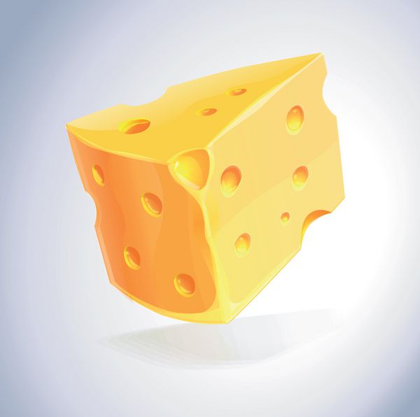 قطره ای از مواد غذایی پنیر زرد نارنجی با سوراخ تصویر برداری