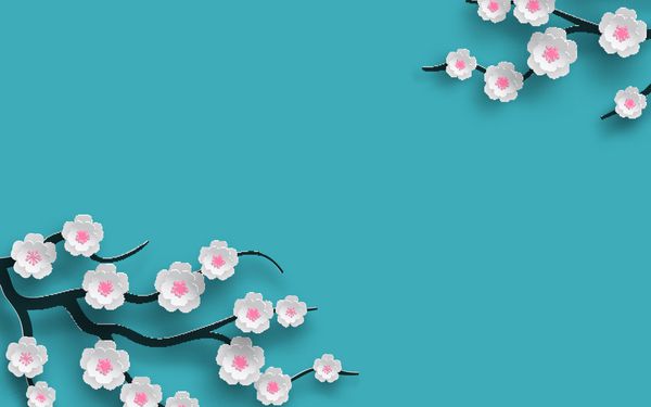پس زمینه گل تزئین شکوفه گل شاخه گل آبی روشن آبی برای فصل بهار فصل طراحی بنر پوستر آگهی با محل برای متن شما کاغذ برش سبک تصویر برداری
