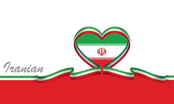 پرچم ایران و روبان عشق