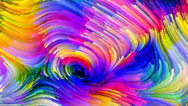 سری رنگ In Motion ترکیب الگوی نقاشی مایع با ارتباط استعاری به طراحی خلاقیت و تخیل برای استفاده به عنوان تصویر زمینه برای صفحه نمایش و دستگاه