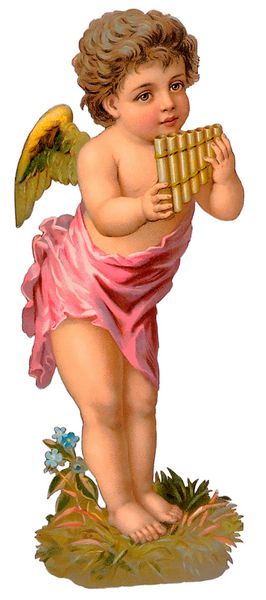 تصویر پرنعمت کروب با پان-فلوت حدود 1885 همچنین نگاه کنید به فرشته دیگر زوج جستجو در RLIT0097