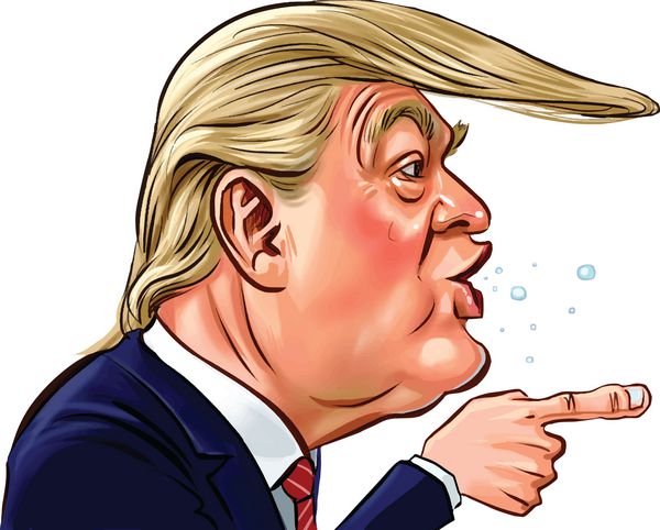 دانیال ترامپ رییس جمهور امریکا طراحی بردار کارتون مه 2018