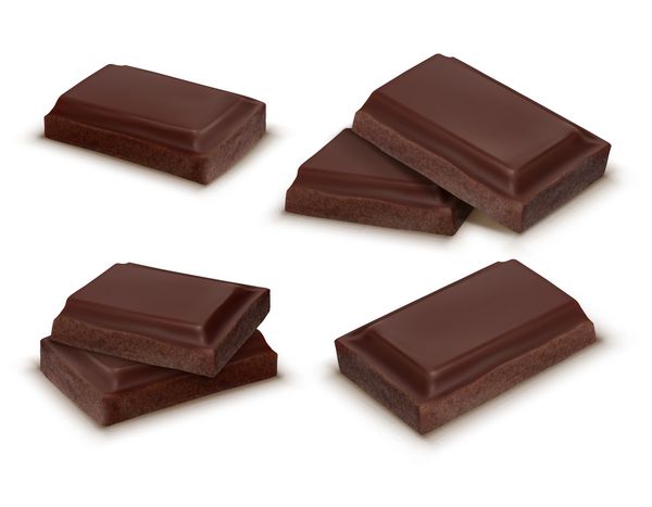 مجموعه ای واقعی از 3d شکلات شکلات میله خوشمزه براون برای بسته بندی قالب قالب بسته کاکائو خوشمزه دسر تیره جادویی عنصر طراحی