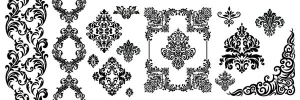 مجموعه ای از الگوهای گلدار بردار شرقی برای کارت های تبریک و دعوت عروسی