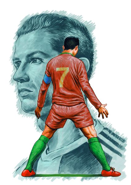 کریستیانو رونالدو یک فوتبالیست حرفه ای پرتغالی است که به عنوان یورو و تیم ملی پرتغال بازی می کند تصوير کاريکاتور طراحي مرداد 08 2008
