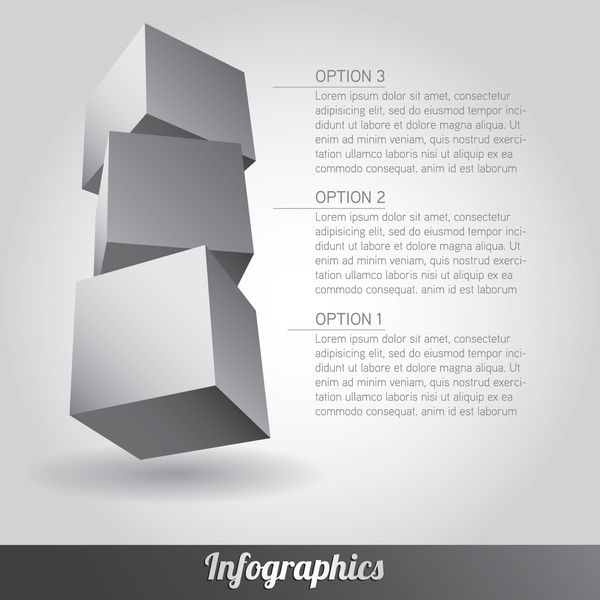 بردار infographics مکعب