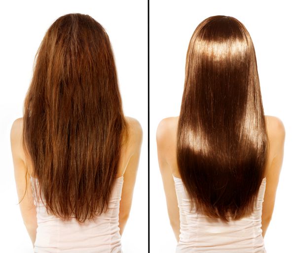 مو قبل و بعد از تبلیغات پرتره مدل مو مراقبت از مو مو درمان آسیب دیده