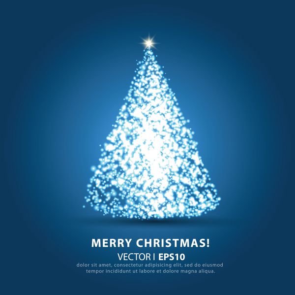 کریسمس در پس زمینه آبی روشن با درخت کریسمس بردار EPS 10 تصویر