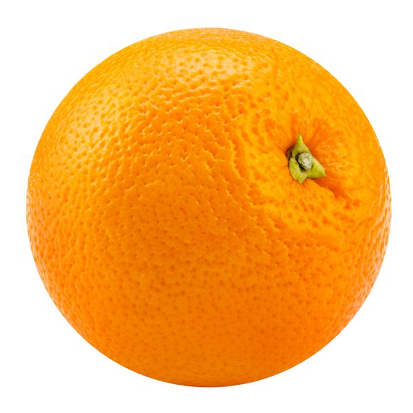 میوه نارنجی جدا شده بر روی زمینه سفید مسیر برش