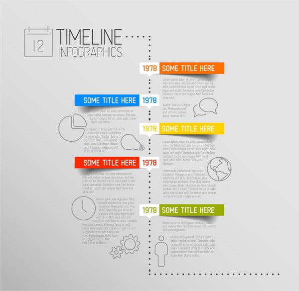 الگو برداری گزارش بردار Infographics با آیکون و برچسب های گرد